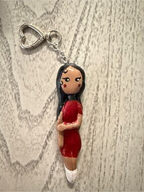 Handmade Red Dress Doll Keychain